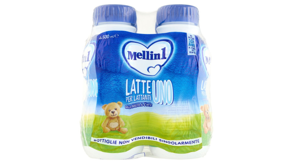 Mellin Latte Uno - Dalla Nascita al 6° Mese, 500 ml, Confezione da