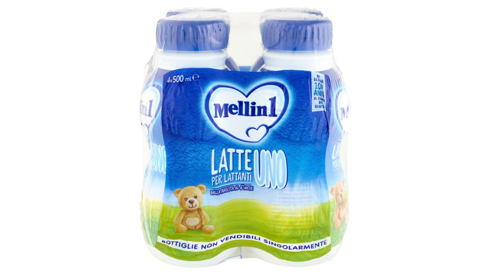 Mellin Latte Uno - Dalla Nascita al 6° Mese, 500 ml, Confezione da
