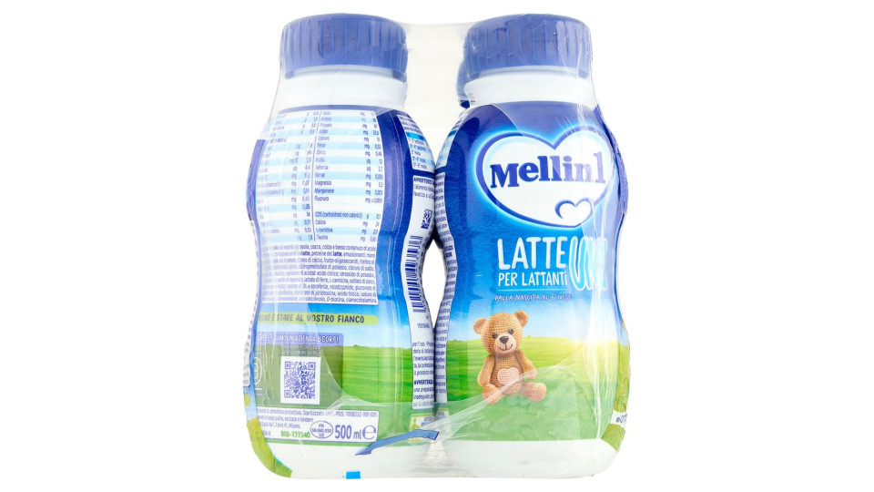 Mellin Latte Uno - Dalla Nascita al 6° Mese, 500 ml, Confezione da