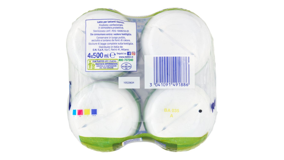 Mellin Latte Uno - Dalla Nascita al 6° Mese, 500 ml, Confezione da