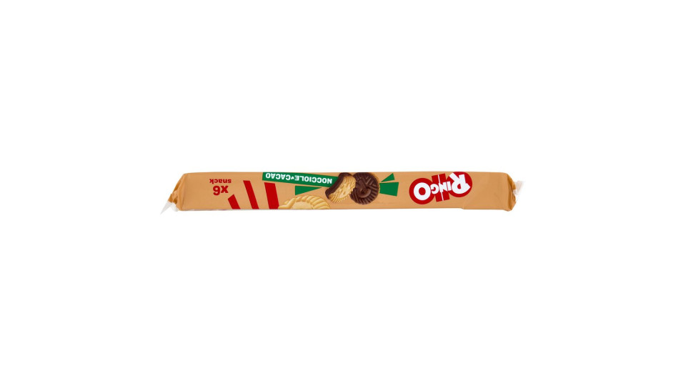 Ringo Nocciola Biscotti Farciti Con Crema Nocciola E Cioccolato Snack Merenda 6 Porzioni 330g