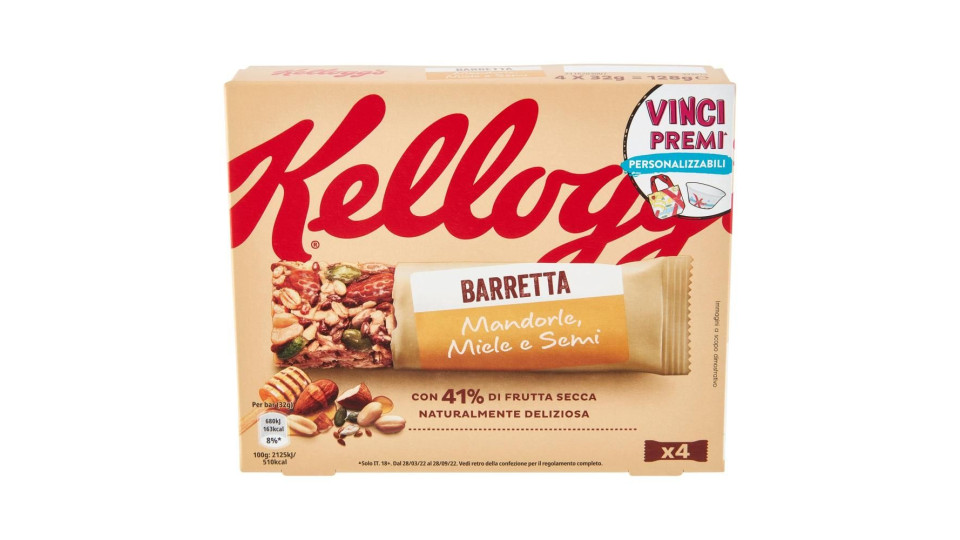 Kellogg's Barretta Mandorle, Miele e Semi