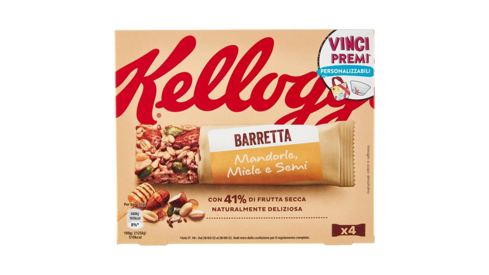Kellogg's Barretta Mandorle, Miele e Semi