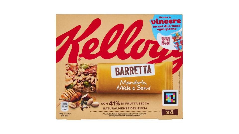 Kellogg's Barretta Mandorle, Miele e Semi