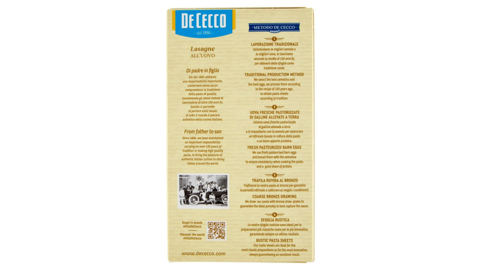De Cecco Lasagne n° 112 all'Uovo