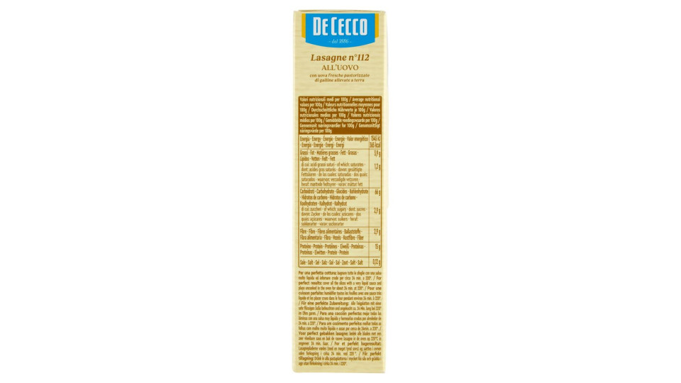 De Cecco Lasagne n° 112 all'Uovo