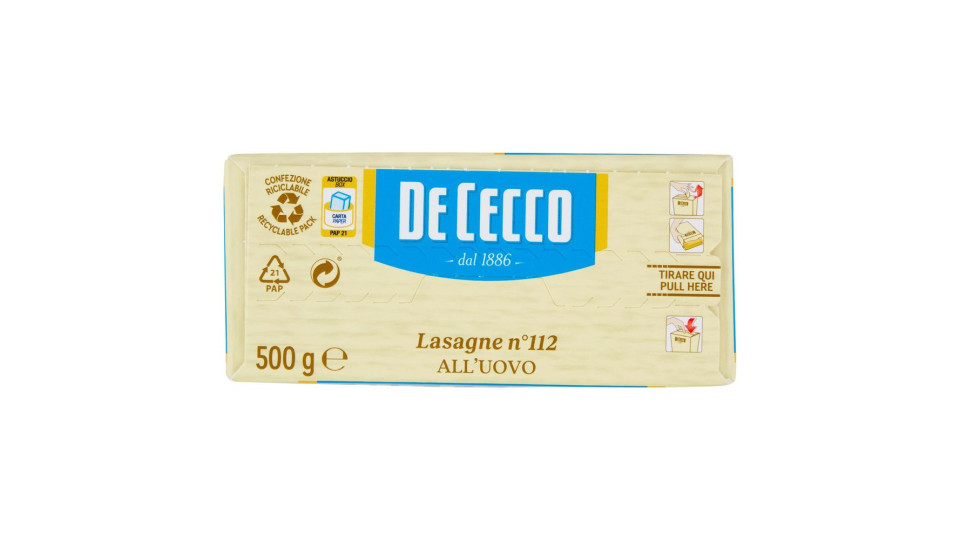 De Cecco Lasagne n° 112 all'Uovo