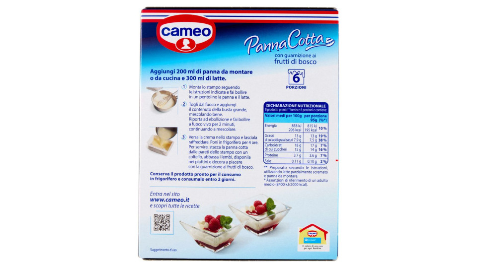 cameo Panna cotta frutti di bosco