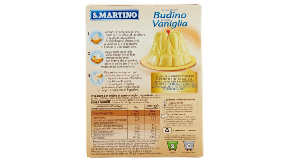 S.Martino preparato per Budino al gusto Vaniglia 2 Buste