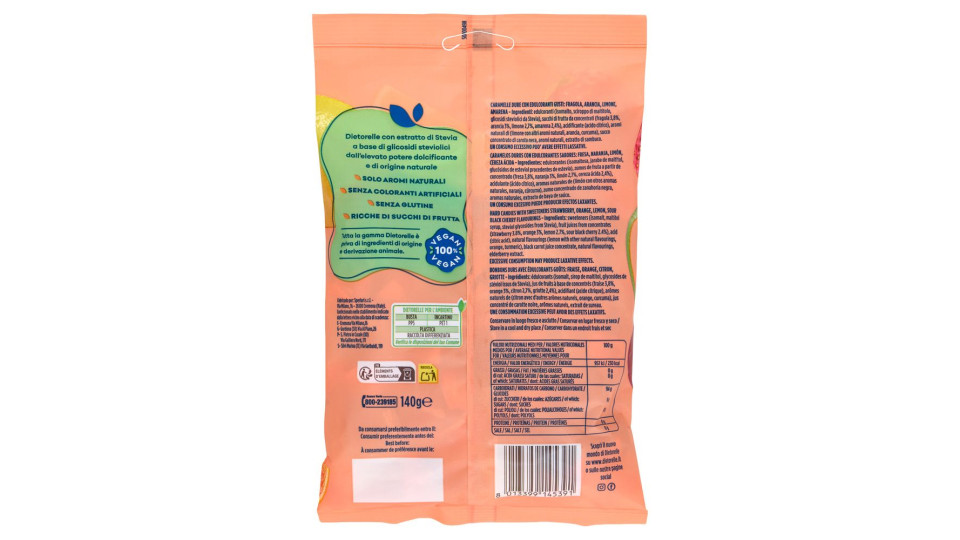 Dietorelle Dure Ripiene Limone, Arancia, Amarena e Fragola