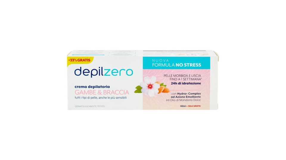 Depilzero Crema depilatoria corpo gambe e braccia