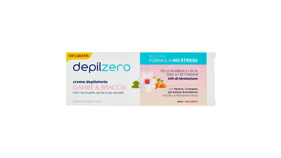 Depilzero Crema depilatoria corpo gambe e braccia