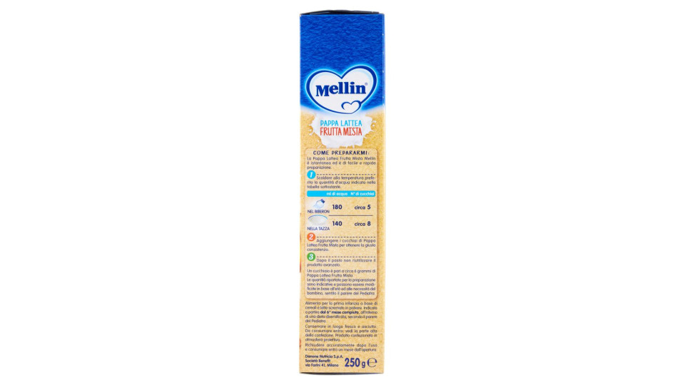 Mellin Pappa Lattea Frutta Mista