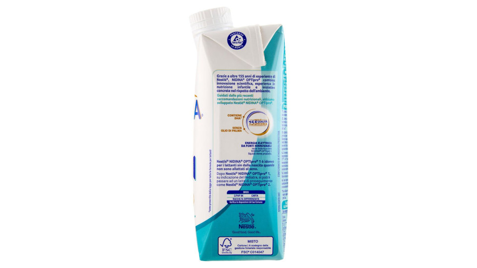 NESTLÉ NIDINA 1 OPTIPRO Latte per lattanti liquido dalla nascita brick