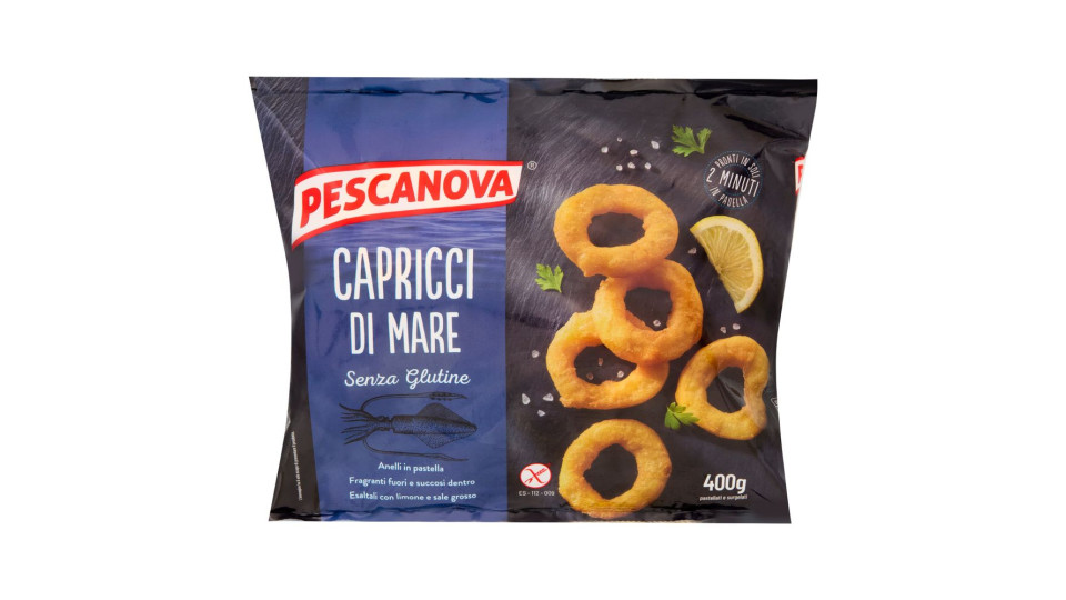 Pescanova Senza Glutine Capricci di Mare Anelli alla Romana pastellati e surgelati