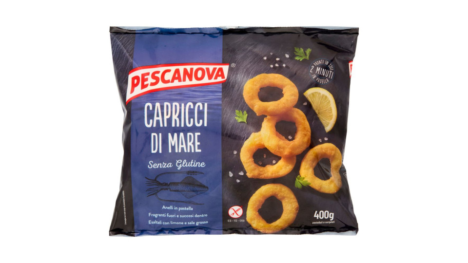 Pescanova Senza Glutine Capricci di Mare Anelli alla Romana pastellati e surgelati