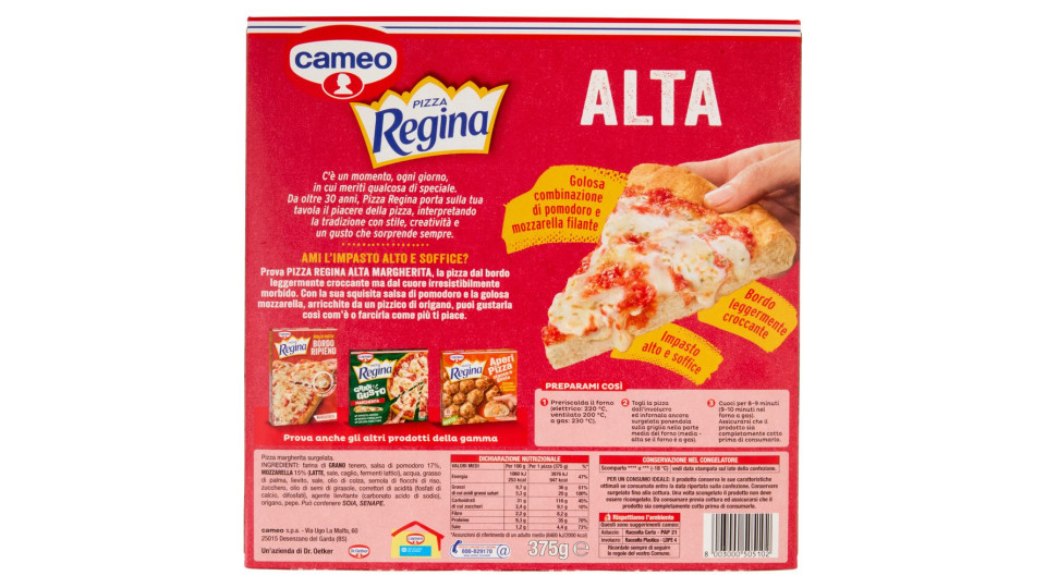 cameo Pizza Regina Alta Margherita