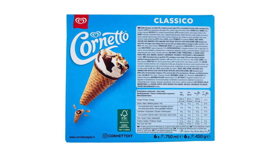 Cornetto Classico 6 pezzi