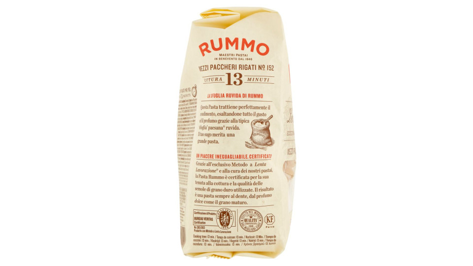Rummo Le Leggendarie Mezzi Paccheri Rigati N° 152