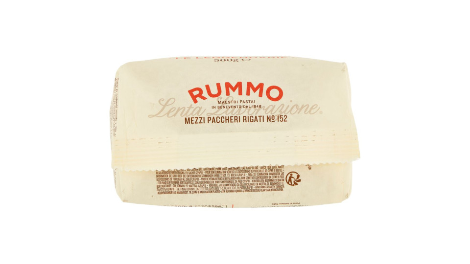 Rummo Le Leggendarie Mezzi Paccheri Rigati N° 152