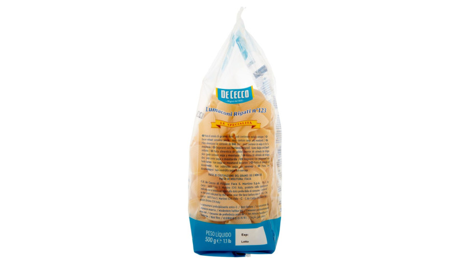 De Cecco Le Specialità Lumaconi rigati n° 123