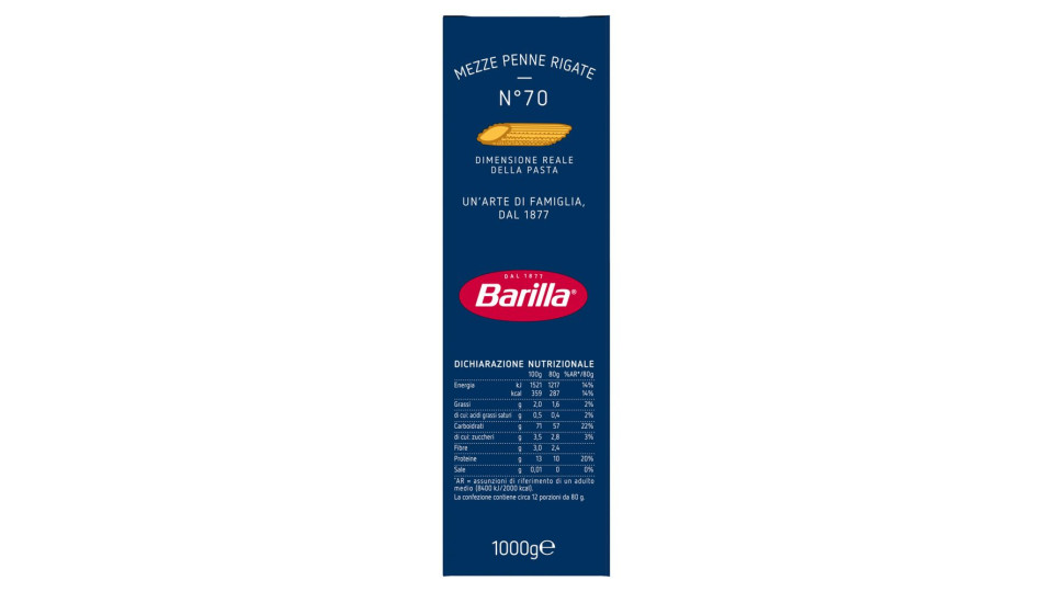 Barilla Mezze Penne Rigate n.70 Cello