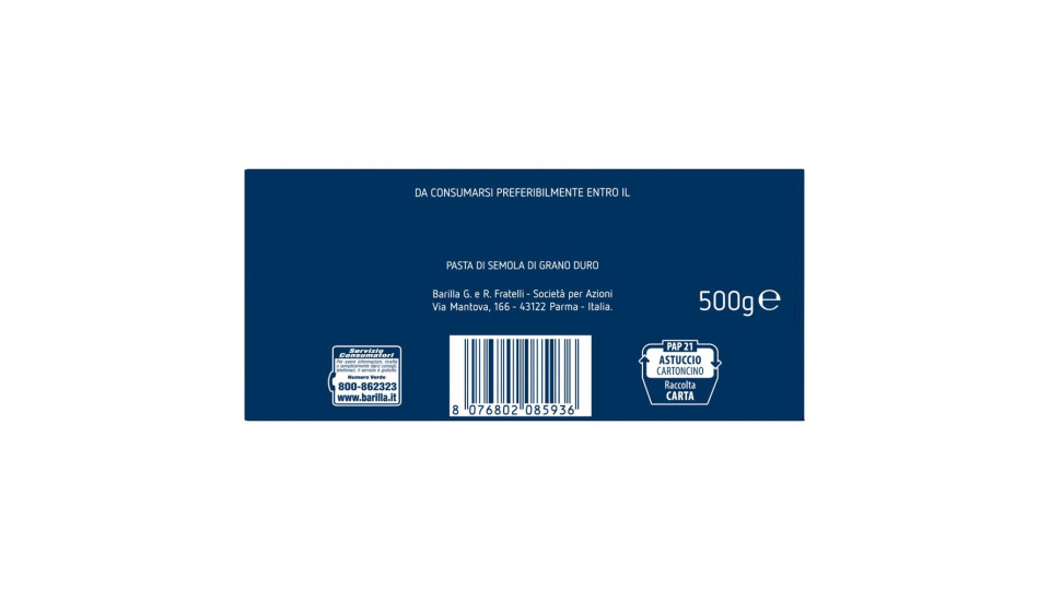 Barilla Conchiglie Rigate n.93