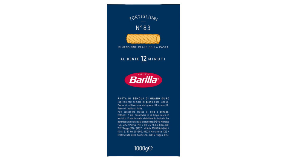 Barilla Tortiglioni n.83