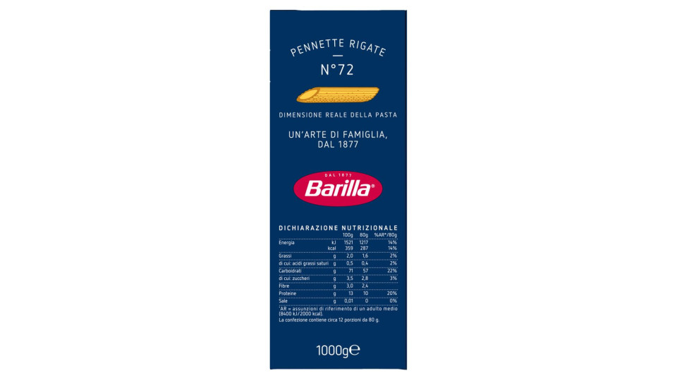 Barilla Pennette Rigate n.72 Cello