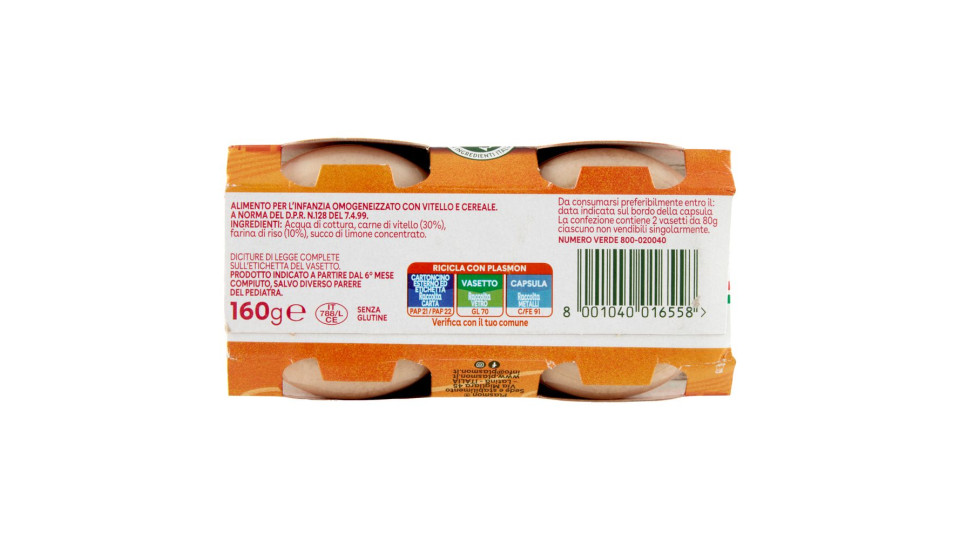 Plasmon Vitello Omogeneizzato con vitello e cereale