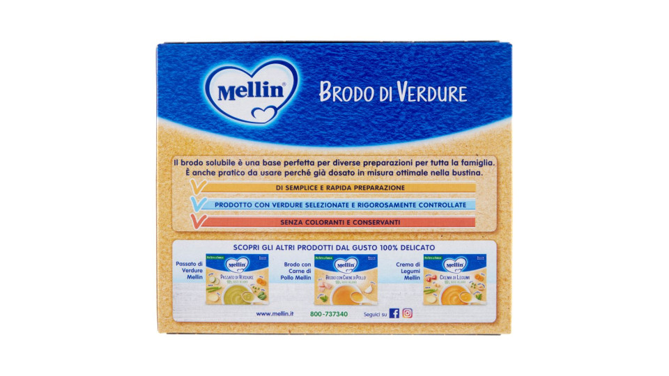 Mellin Brodo di verdure 10 bustine monodose