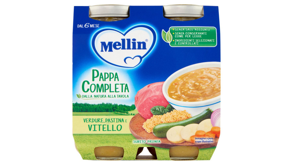 Mellin Pappa Completa Verdure, Pastina e Vitello