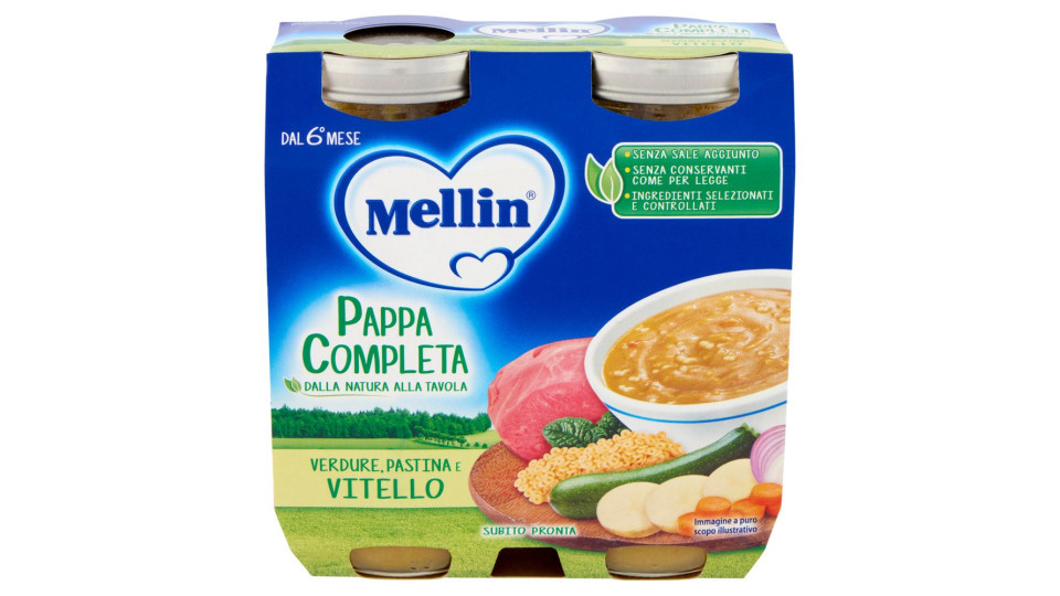 Mellin Pappa Completa Verdure, Pastina e Vitello