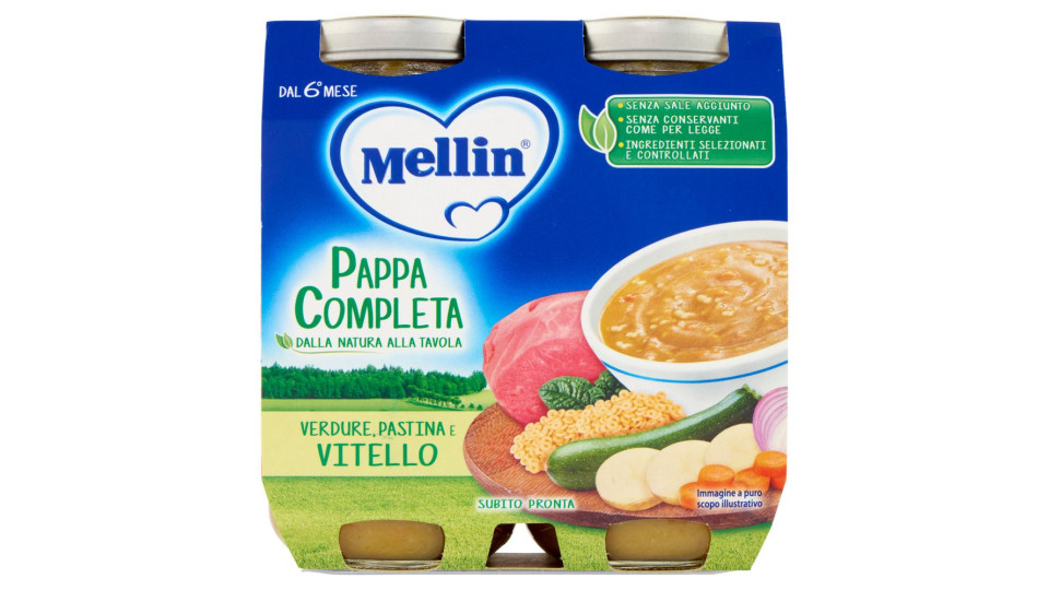 Mellin Pappa Completa Verdure, Pastina e Vitello