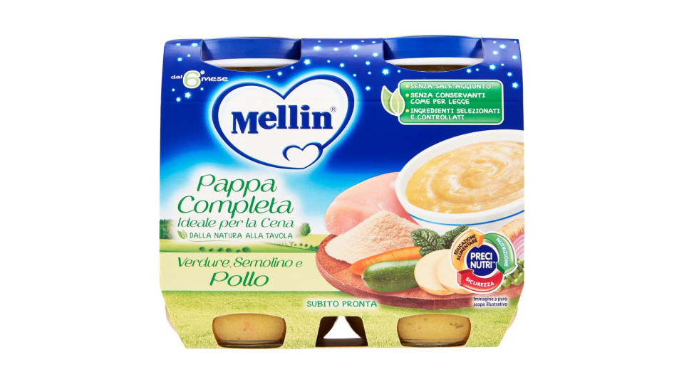 Mellin Pappa Completa Verdure, Semolino e Pollo