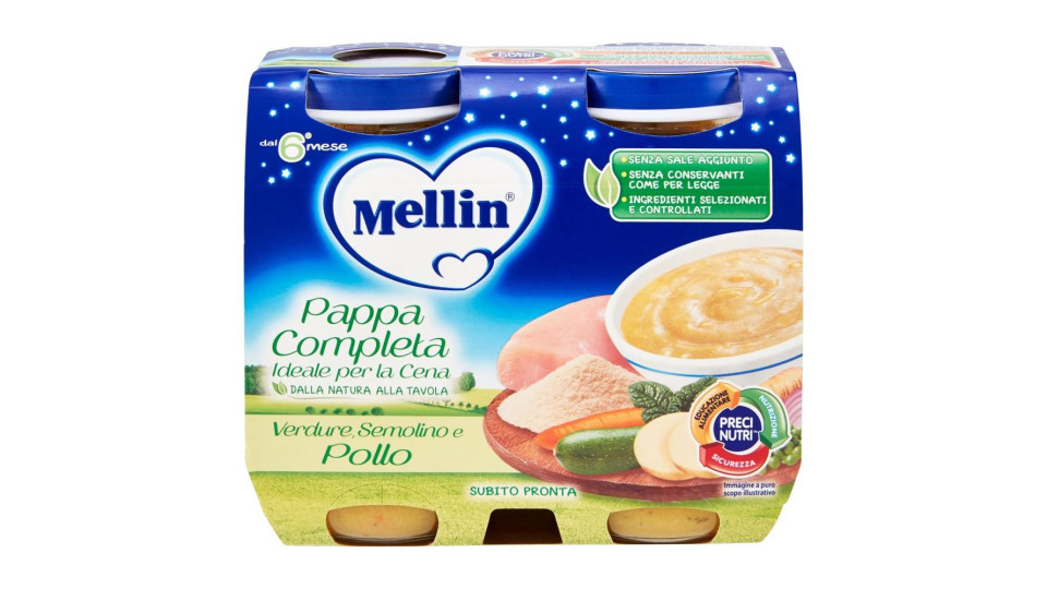 Mellin Pappa Completa Verdure, Semolino e Pollo