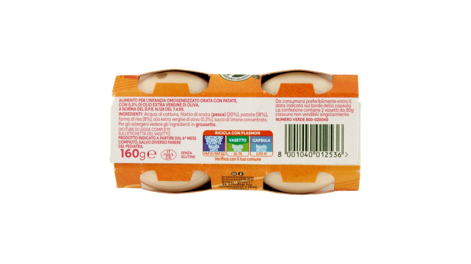 Plasmon	Orata con patate omogeneizzato