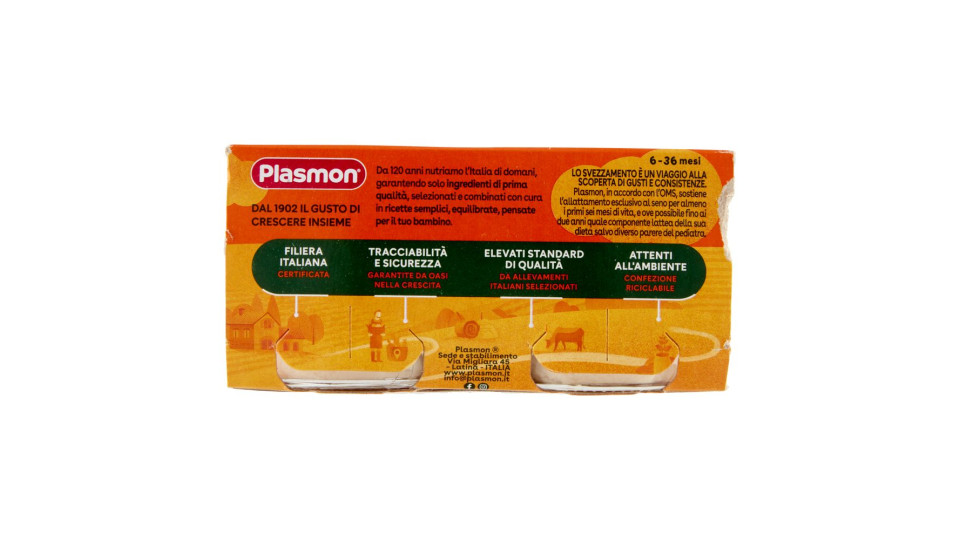 Plasmon Pollo e Vitello Omogeneizzato con pollo, vitello e cereale