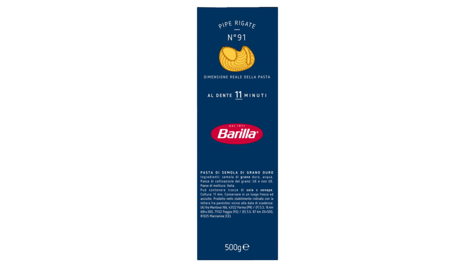 Barilla n.91 pipe rigate