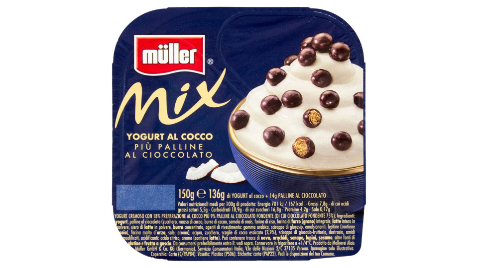 müller Mix Yogurt al Cocco Più Palline al Cioccolato