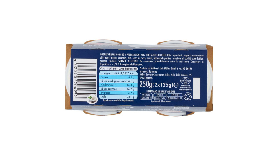müller Yogurt Cremoso Cocco in Pezzi