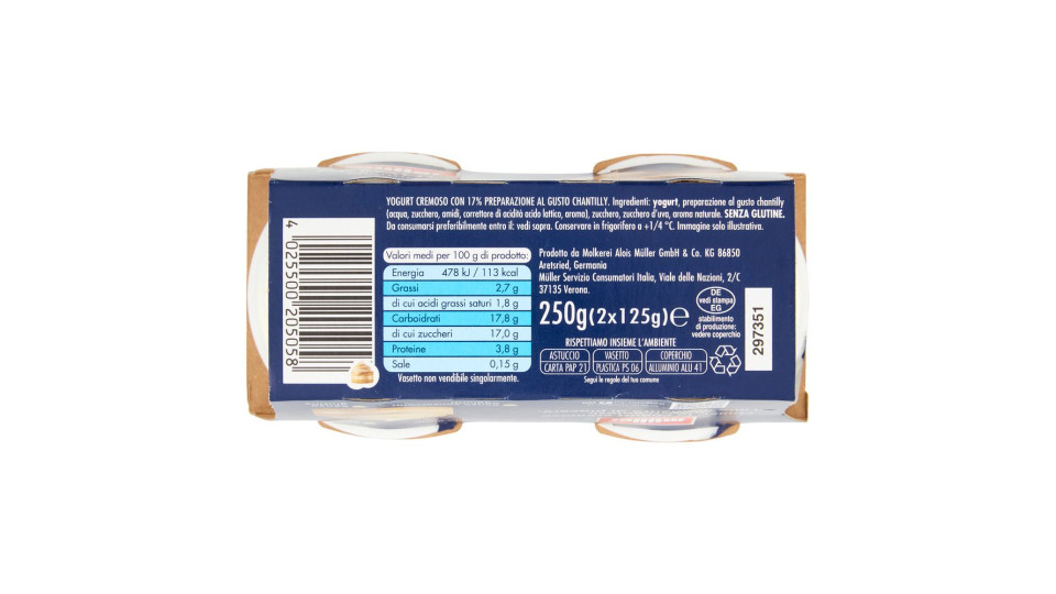 müller Yogurt Cremoso Chantilly