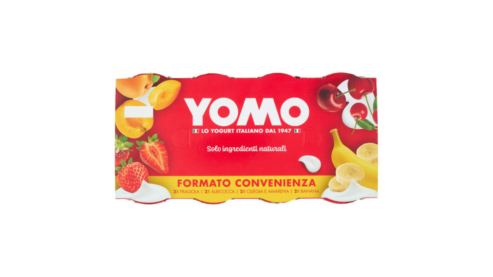 Yomo 100% Naturale Fragola, Banana, Albicocca, Frutti di Bosco