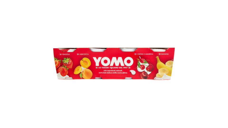 Yomo 100% Naturale Fragola, Banana, Albicocca, Frutti di Bosco
