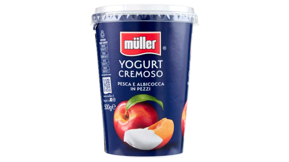 müller Yogurt Cremoso Pesca & Albicocca in Pezzi
