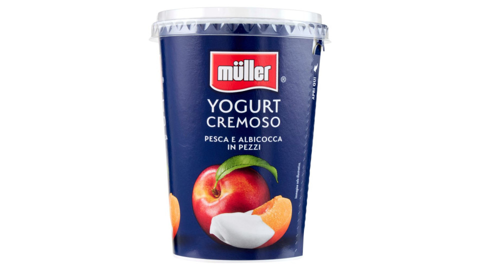 müller Yogurt Cremoso Pesca & Albicocca in Pezzi