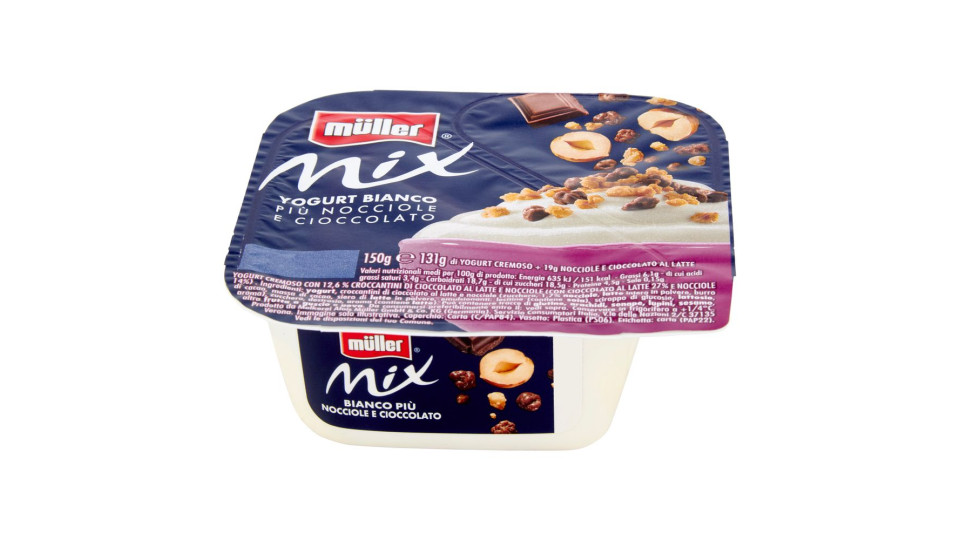müller Mix Yogurt Bianco Più Nocciole e Cioccolato