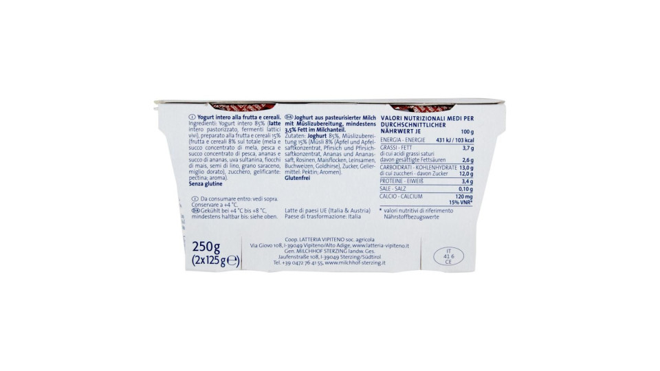 Sterzing Vipiteno Yogurt Frutta e Cereali