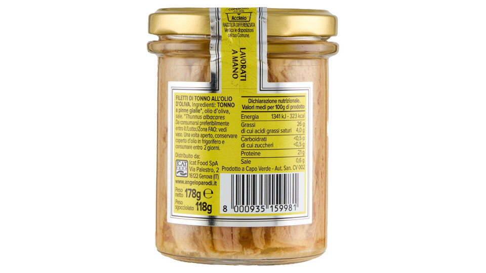 Angelo Parodi Filetti di Tonno in Olio d'Oliva
