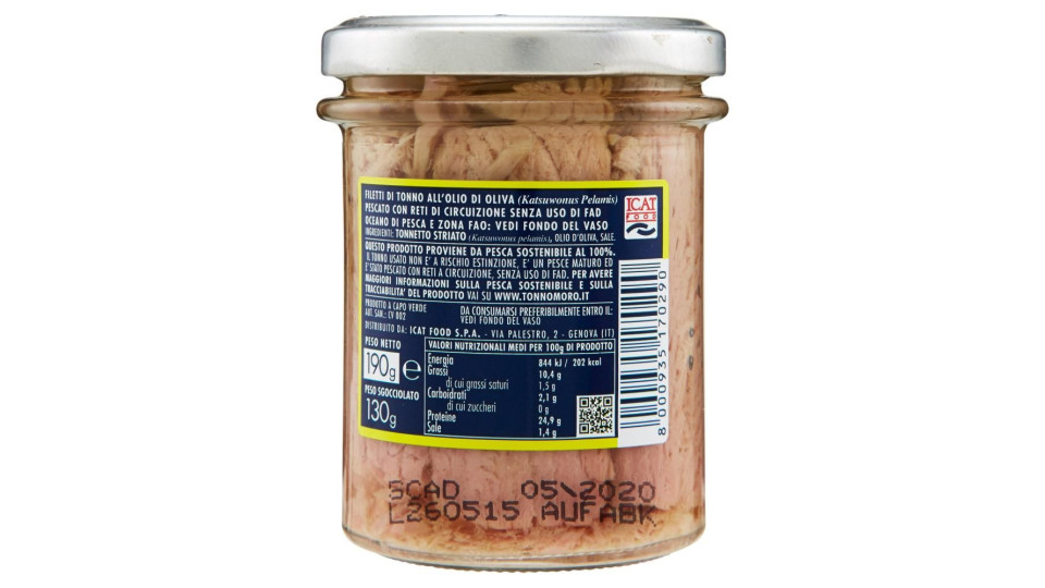 Moro Filetti di Tonno all'Olio d'Oliva Pesca Sostenibile al 100%